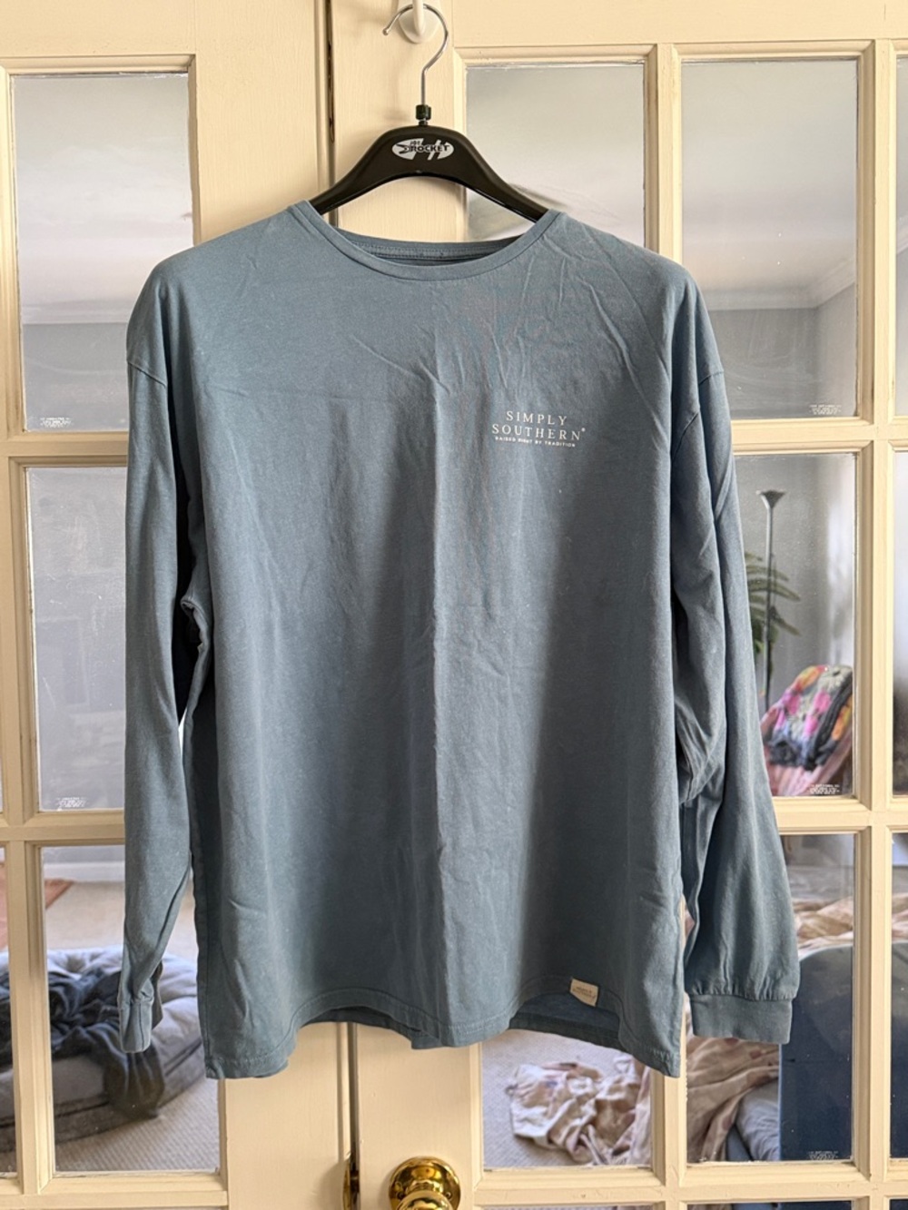 Simply Southern Women’s Long Sleeve Crew in Slate Blue